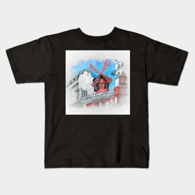 Copy of Watercolor sketch of Wurzburg Kids T-Shirt by kavalenkava